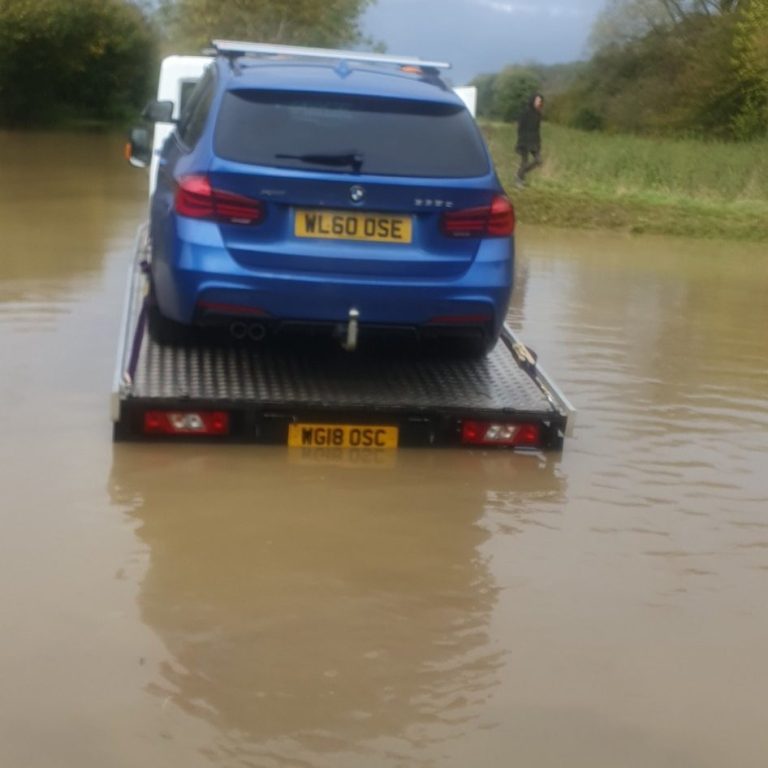 Rescuing car from flood